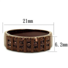 3W1164 - Brass Ring IP Coffee light Women AAA Grade CZ Light Coffee
