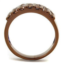 3W1164 - Brass Ring IP Coffee light Women AAA Grade CZ Light Coffee