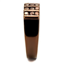 3W1164 - Brass Ring IP Coffee light Women AAA Grade CZ Light Coffee