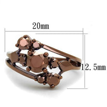 3W1168 - Brass Ring IP Coffee light Women AAA Grade CZ Light Coffee