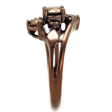 3W1168 - Brass Ring IP Coffee light Women AAA Grade CZ Light Coffee