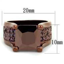 3W1169 - Brass Ring IP Coffee light Women AAA Grade CZ Light Coffee