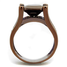3W1169 - Brass Ring IP Coffee light Women AAA Grade CZ Light Coffee
