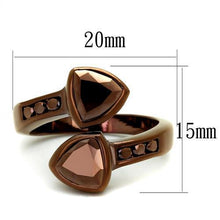 3W1172 - Brass Ring IP Coffee light Women AAA Grade CZ Light Coffee