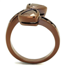 3W1172 - Brass Ring IP Coffee light Women AAA Grade CZ Light Coffee