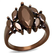 3W1173 - Brass Ring IP Coffee light Women AAA Grade CZ Light Coffee