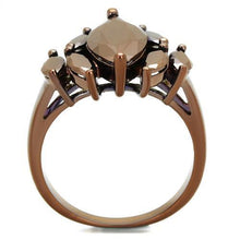 3W1173 - Brass Ring IP Coffee light Women AAA Grade CZ Light Coffee