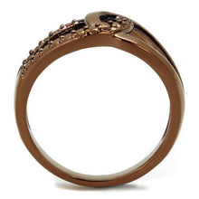 3W1176 - Brass Ring IP Coffee light Women AAA Grade CZ Light Coffee