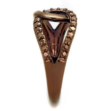 3W1176 - Brass Ring IP Coffee light Women AAA Grade CZ Light Coffee