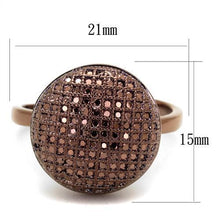 3W1178 - Brass Ring IP Coffee light Women AAA Grade CZ Light Coffee