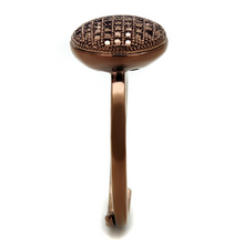 3W1187 - Brass Ring IP Coffee light Women AAA Grade CZ Light Coffee