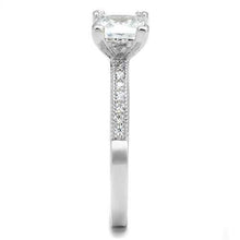 3W1209 - Brass Ring Rhodium Women AAA Grade CZ Clear