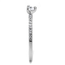 3W1224 - Brass Ring Rhodium Women AAA Grade CZ Clear