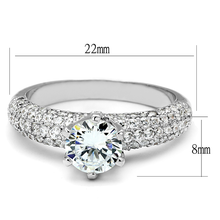 3W1253 - Brass Ring Rhodium Women AAA Grade CZ Clear