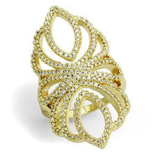 3W1274 - Brass Ring Gold Women AAA Grade CZ Clear