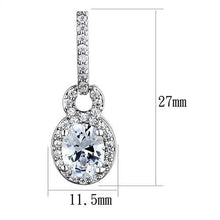 3W1276 - Brass Earrings Rhodium Women AAA Grade CZ Clear
