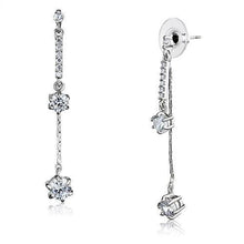 3W1277 - Brass Earrings Rhodium Women AAA Grade CZ Clear