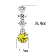 3W1285 - Brass Earrings Rhodium Women AAA Grade CZ Topaz