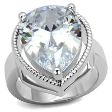 3W1305 - Brass Ring Rhodium Women AAA Grade CZ Clear