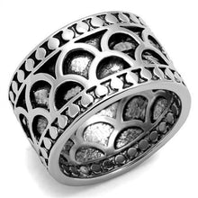 3W1309 - Brass Ring Rhodium Women Epoxy Jet