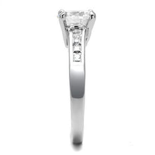 3W1341 - Brass Ring Rhodium Women AAA Grade CZ Clear