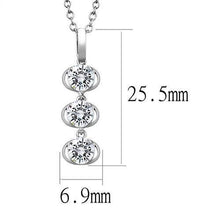 3W1373 - 925 Sterling Silver Chain Pendant Rhodium Women AAA Grade CZ Clear