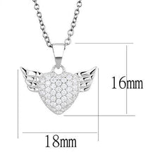 3W1378 - 925 Sterling Silver Chain Pendant Rhodium Women AAA Grade CZ Clear