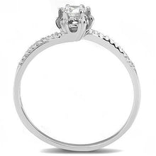 3W1392 - 925 Sterling Silver Ring Rhodium Women AAA Grade CZ Clear
