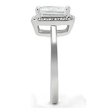 3W144 - Brass Ring Rhodium Women AAA Grade CZ Clear