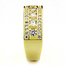 3W1459 - Gold Brass Ring with AAA Grade CZ  in Clear