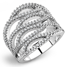 3W1465 - Brass Ring Rhodium Women AAA Grade CZ Clear