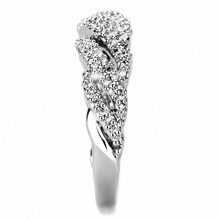 3W1468 - Brass Ring Rhodium Women AAA Grade CZ Clear