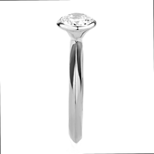 3W1487 - Brass Ring Rhodium Women AAA Grade CZ Clear
