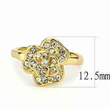 3W1497 - Brass Ring Gold Women Top Grade Crystal Clear