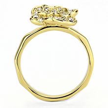 3W1497 - Brass Ring Gold Women Top Grade Crystal Clear