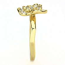 3W1497 - Brass Ring Gold Women Top Grade Crystal Clear