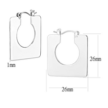 3W1500 - Rhodium Brass Earrings with No Stone