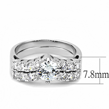 3W1513 - Brass Ring Rhodium Women AAA Grade CZ Clear