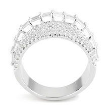 3W1545 - Brass Ring Rhodium Women AAA Grade CZ Clear
