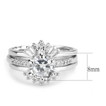 3W1558 - Brass Ring Rhodium Women AAA Grade CZ Clear