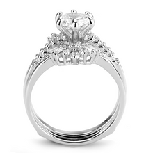 3W1558 - Brass Ring Rhodium Women AAA Grade CZ Clear