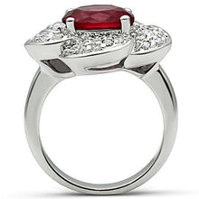 3W156 - Brass Ring Rhodium Women Synthetic Siam