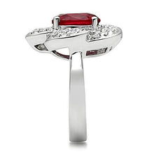 3W156 - Brass Ring Rhodium Women Synthetic Siam