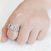 3W1577 - Brass Ring Rhodium Women AAA Grade CZ Clear