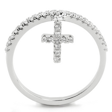 3W1578 - Brass Ring Rhodium Women AAA Grade CZ Clear