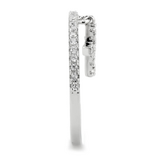 3W1578 - Brass Ring Rhodium Women AAA Grade CZ Clear