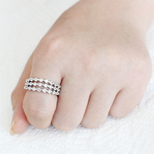 3W1595 - Brass Ring Rhodium Women AAA Grade CZ Clear