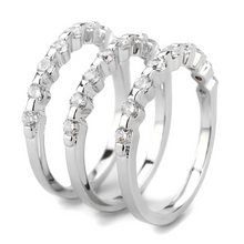 3W1595 - Brass Ring Rhodium Women AAA Grade CZ Clear
