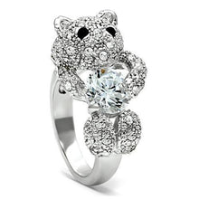 3W187 - Brass Ring Rhodium Women AAA Grade CZ Clear