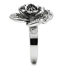 3W198 - Brass Ring Rhodium Women Top Grade Crystal Clear